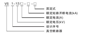 VS1-12真空斷路器型號(hào)含義說明