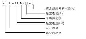 VS1-12M真空斷路器型號(hào)含義說明